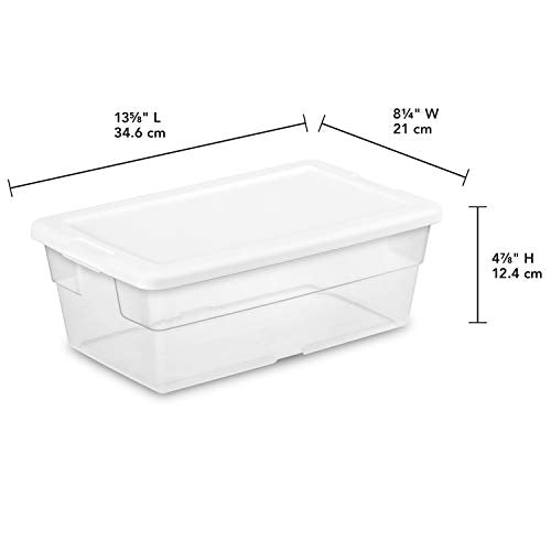 Sterilite 6 Qt Clear Plastic Stackable Storage Bin