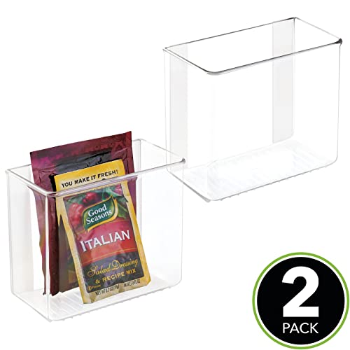 mDesign Plastic Adhesive Mount Storage Organizer Container for Kitchen or Pantry Organization
