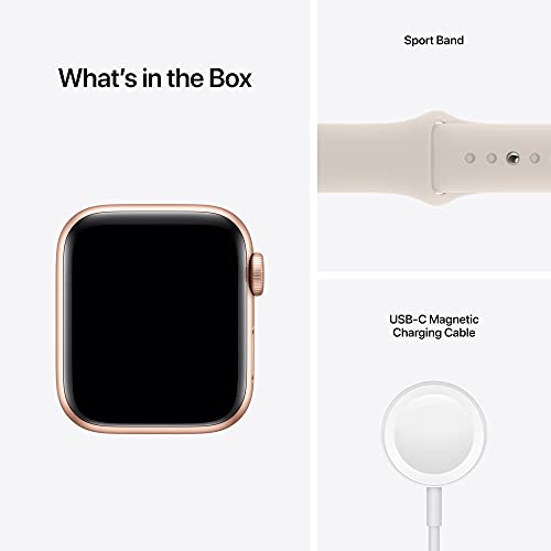 Apple Watch SE (Gen 1) [GPS 40mm] Smart Watch w/ Gold Aluminum Case with Starlight Sport Band