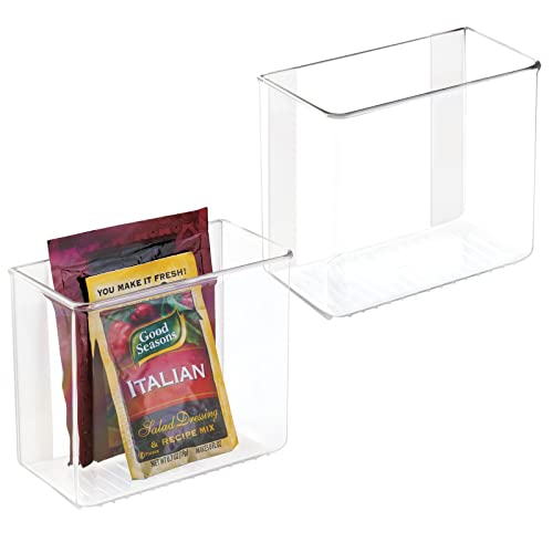 mDesign Plastic Adhesive Mount Storage Organizer Container for Kitchen or Pantry Organization
