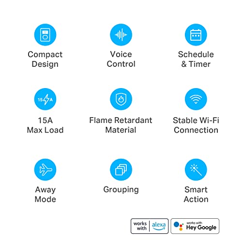 Kasa Smart Plug Mini 15A, Smart Home Wi-Fi Outlet Works with Alexa, Google Home & IFTTT, No Hub Required, UL Certified, 2.4G WiFi Only, 4-Pack(EP10P4) , White