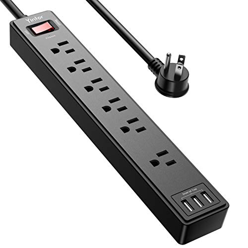 6 Ft Power Strip Surge Protector with 3 USB Ports