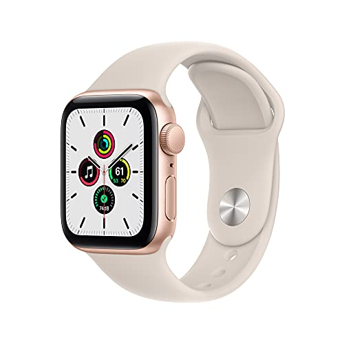 Apple Watch SE (Gen 1) [GPS 40mm] Smart Watch w/ Gold Aluminum Case with Starlight Sport Band