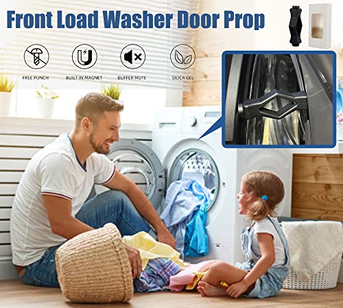 Magoog Washer Door Prop, [Easy to Stick] Front Load Washer Door Prop, Keep Front Load Washer Door Open and Clean, Washing Machine Door Prop Black